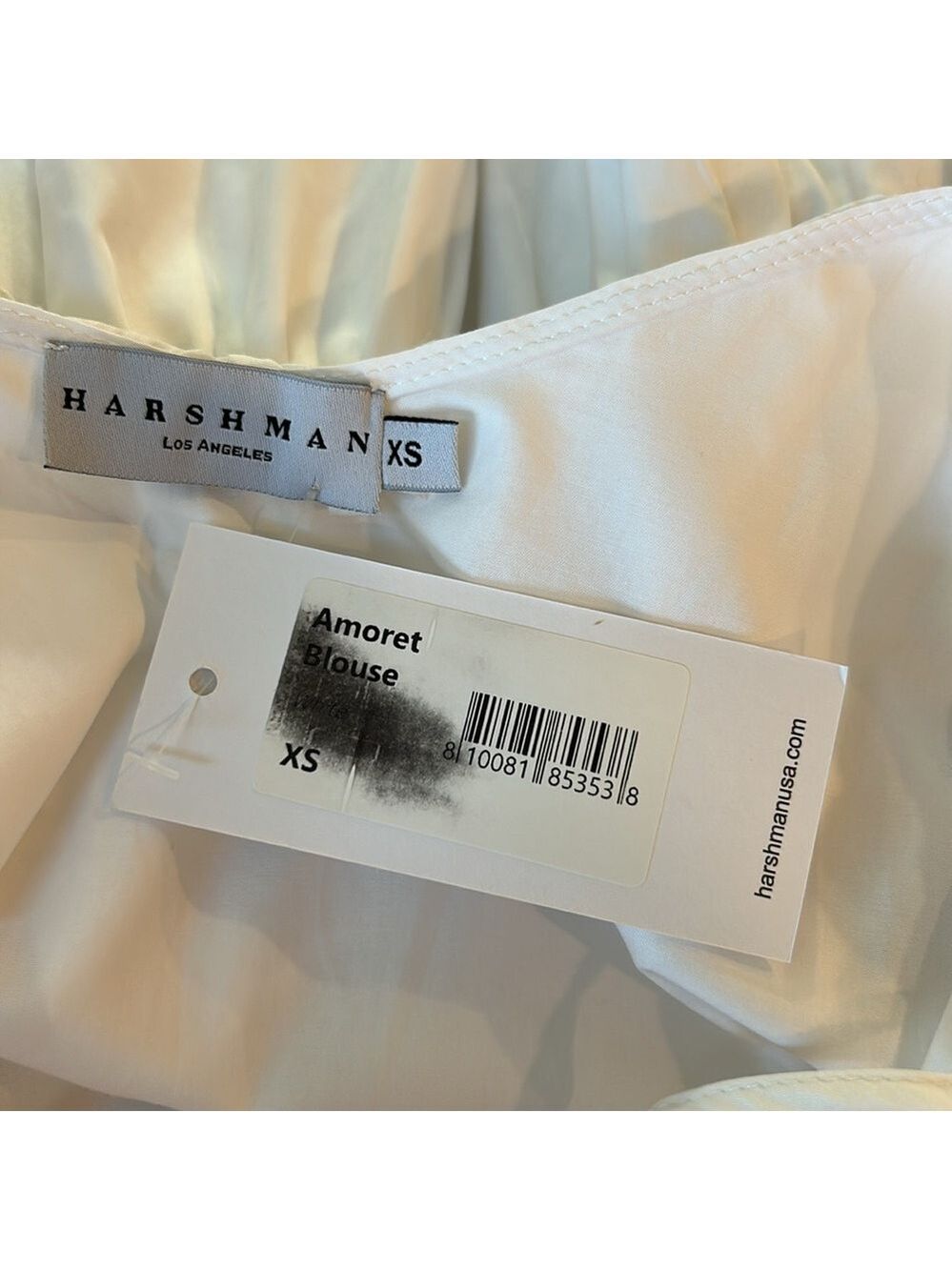 Harshman Amoret Peplum Blouse in White Size XS 100% Cotton NWT - Picture 7 of 11